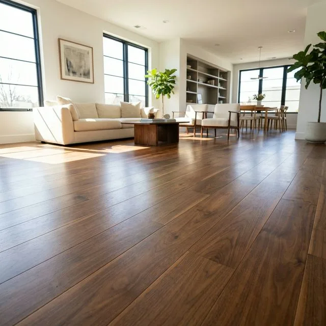 Beautiful hardwood flooring installation in a luxury home