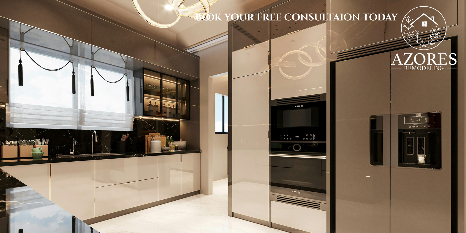 Premium custom cabinetry with organized storage drawers and quartz countertop