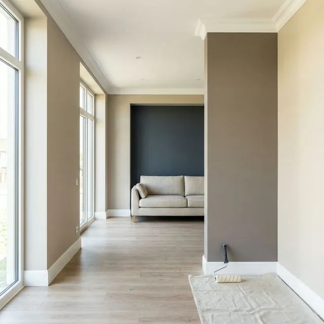 Professional interior painting with clean lines and premium finish